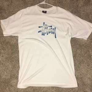 (Adult Medium) White/Blue “Stussy” t-shirt